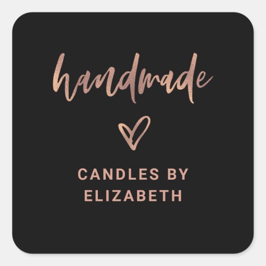 met de hand gemaakt | Casual Script Packaging Prod Vierkante Sticker (Voorkant)