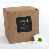 met de hand gemaakt | Casual Script Packaging Prod Vierkante Sticker