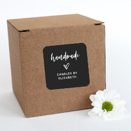 met de hand gemaakt | Casual Script Packaging Prod Vierkante Sticker