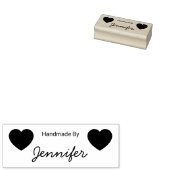 Met de hand gemaakt door Cursive Script Naam Twee Rubberstempel (Gestempeld)