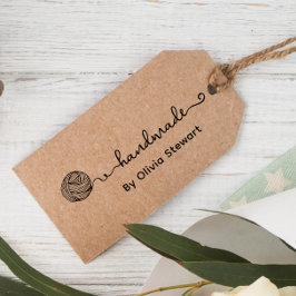 Met de hand gemaakt door Custom Name Yarn Kraft-ca Cadeaulabel