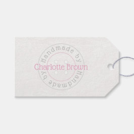 Met de hand gemaakt door een knoop aan een cadeaut cadeaulabel