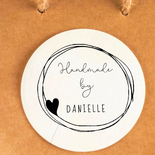 Met de hand gemaakt door Hand-Drawn Heart Frame Zelfinktende Stempel