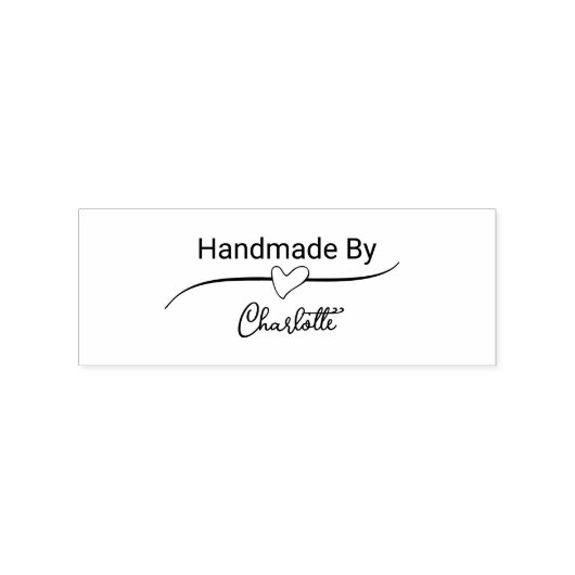 Met de hand gemaakt door uw naam cursief schrift m rubberstempel (Afrduk)