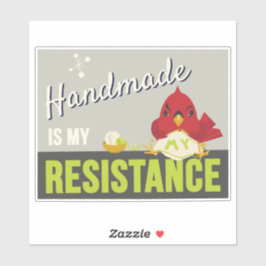 Met de hand gemaakt is mijn verzet-rechthoeksticke sticker