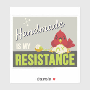 Met de hand gemaakt is mijn verzet-rechthoeksticke sticker