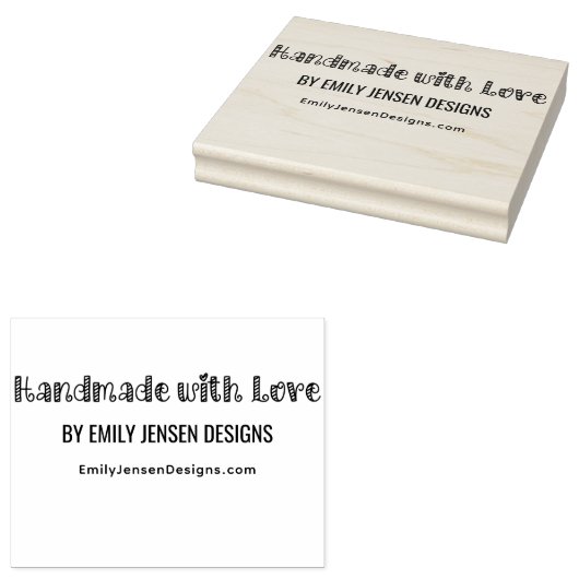 Met de Hand gemaakt met Liefde #1 Bedrijfsnaam Web Rubberstempel (Gestempeld)
