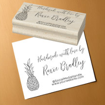 Met de Hand gemaakt met Liefde Ananas Houten Stemp