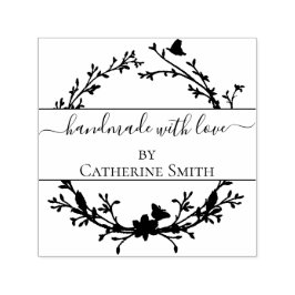 Met de hand gemaakt met liefde bloem stempel van r