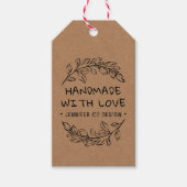 Met de Hand Gemaakt Met Liefde  Botanisch Cadeaulabel (Voorkant)