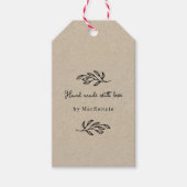 Met de Hand Gemaakt met Liefde Bruin Papier QR-cod Cadeaulabel (Voorkant)