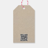 Met de Hand Gemaakt met Liefde Bruin Papier QR-cod Cadeaulabel (Achterkant)