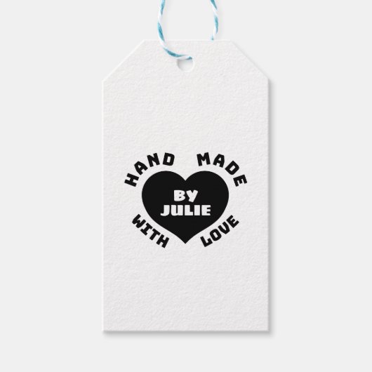 Met de hand gemaakt met liefde cadeaulabel (Voorkant)