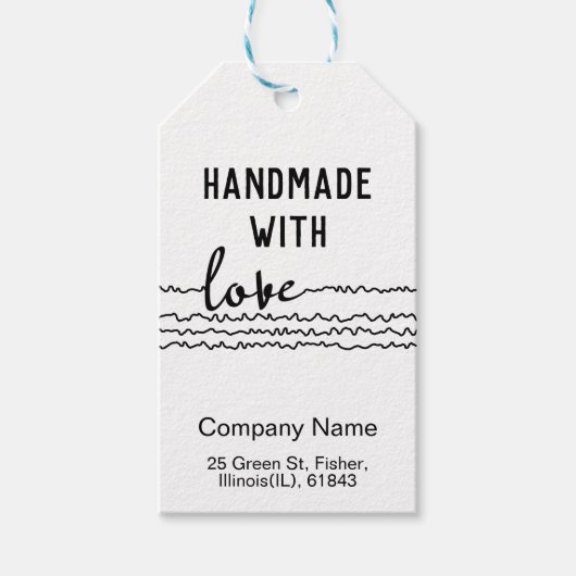 Met de hand gemaakt met Liefde Cadeaulabel (Voorkant)