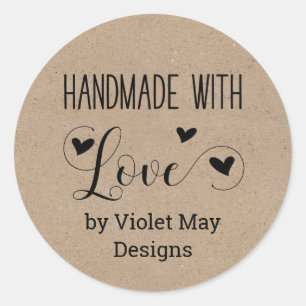 Met de Hand Gemaakt met Liefde door Aangepaste Naa Ronde Sticker