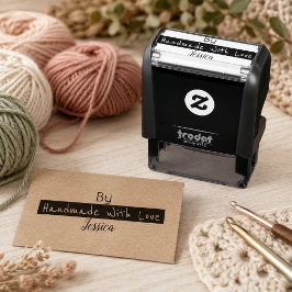 Met de Hand Gemaakt met Liefde Door [Je Naam] Zelfinktende Stempel