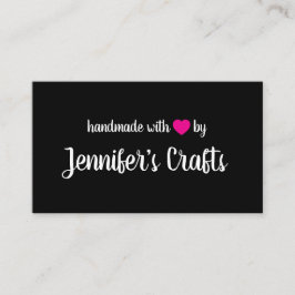 Met de Hand gemaakt met Liefde door Maker Hot Pink Visitekaartje