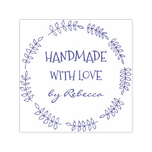 Met de hand gemaakt met liefde door zelfinktende stempel