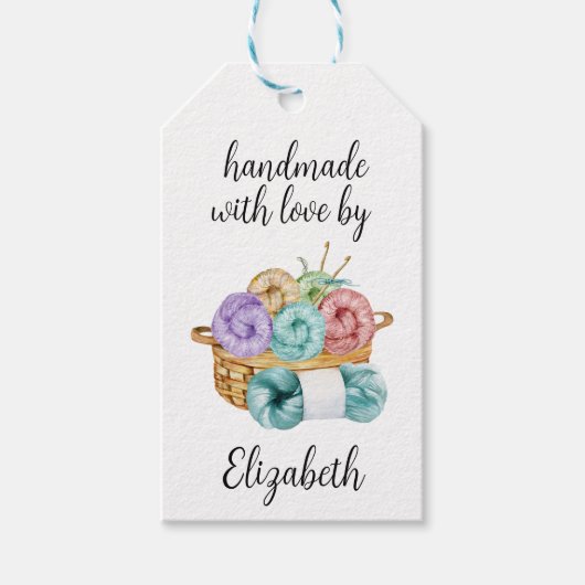 Met de Hand Gemaakt met Liefde Gehaakt Cadeaulabel (Voorkant)