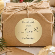 Met de hand gemaakt met liefde gouden naam
