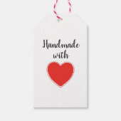 Met de hand gemaakt met liefde hart cadeaubijlage cadeaulabel (Voorkant)