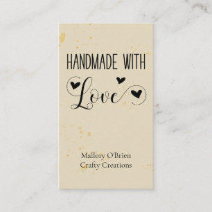 Met de Hand gemaakt met Liefde Hart Calligrafie Ta Visitekaartje