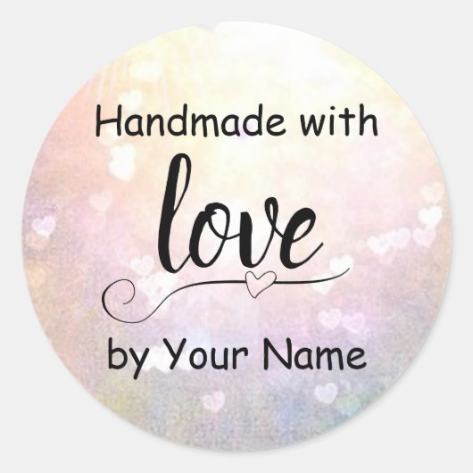 Met de hand gemaakt met Liefde Hart Label Monogram (Voorkant)