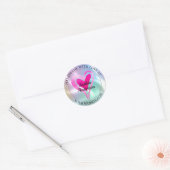 Met de Hand Gemaakt Met Liefde, Hart & Naam, Iride Ronde Sticker (Envelop)