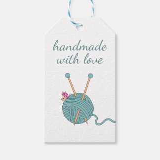 Met de Hand Gemaakt met Liefde - Hartvormige Garen Cadeaulabel