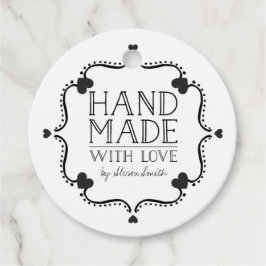 Met de hand gemaakt met liefde label met Hartjes
