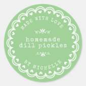 Met de hand gemaakt met liefde label pot groene in (Voorkant)