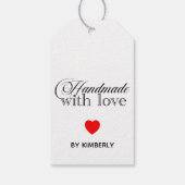 Met de hand gemaakt met liefde minimalistisch  cadeaulabel (Achterkant)