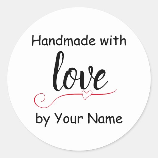 Met de hand gemaakt met liefde modern label hart s (Voorkant)
