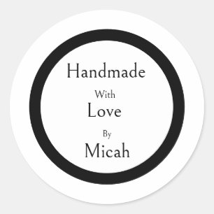 Met De Hand Gemaakt Met Liefde Modern Minimalistis Ronde Sticker