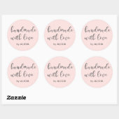 Met de hand gemaakt met liefde | Persoonlijke Past Ronde Sticker (Vel)