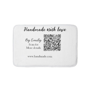 Met de hand gemaakt met liefde Q R-code klein bedr Badmat