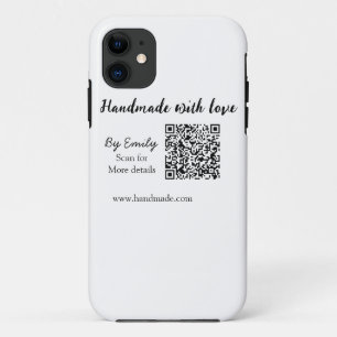 Met de hand gemaakt met liefde Q R-code klein bedr Case-Mate iPhone Case