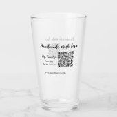 Met de hand gemaakt met liefde Q R code klein bedr Glas (Achterkant)