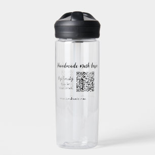 Met de hand gemaakt met liefde Q R-code klein bedr Waterfles