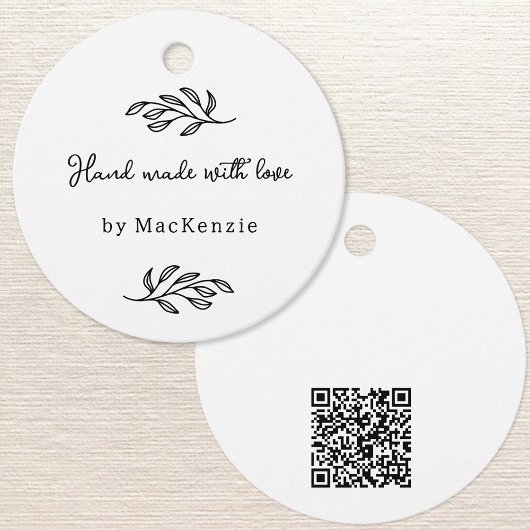 Met de hand gemaakt met liefde QR-code Prijs Hang  Bedankjes Labels