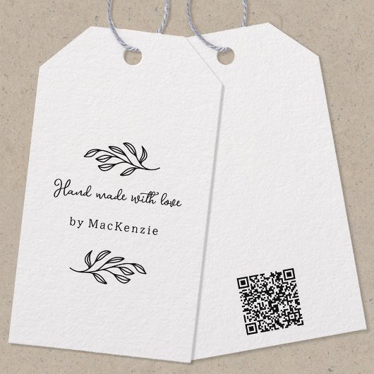 Met de hand gemaakt met liefde QR-code Prijslabel Cadeaulabel