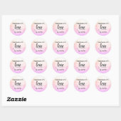 Met de hand gemaakt met liefde Roze Ombre Hart Per Ronde Sticker (Vel)
