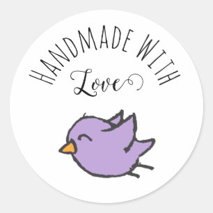 Met de Hand gemaakt met Liefde Verpakking met Cute Ronde Sticker