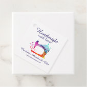 Met de Hand Gemaakt Met Liefde Waterverf Naaimachi Bedankjes Labels (In situ)