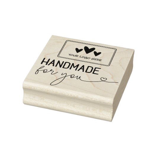 Met de Hand Gemaakt Voor Jou Groot Logo Rubberstempel (Stempel)