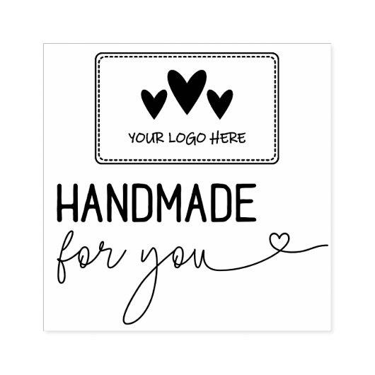 Met de Hand Gemaakt Voor Jou Groot Logo Rubberstempel (Afrduk)