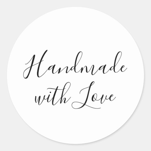 Met de Hand Gemaakt | Witte Sticker Label (Voorkant)