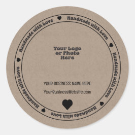 Met de Hand Gemaakt Zakelijk Kraft Papier  Ronde Sticker