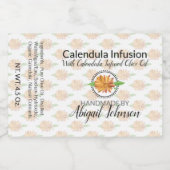 met de hand gemaakt | Zelfgemaakte Calendula zeep  Voedselcontainer Etiket (Enkel label)