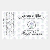met de hand gemaakt | Zelfgemaakte lavendelzeep |  Rechthoekige Sticker (Voorkant)